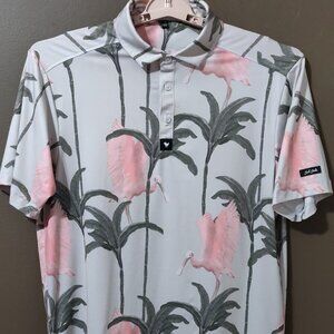 Bad Birdie Flamingo Low Golf Polo Men's SIZE MEDIUM